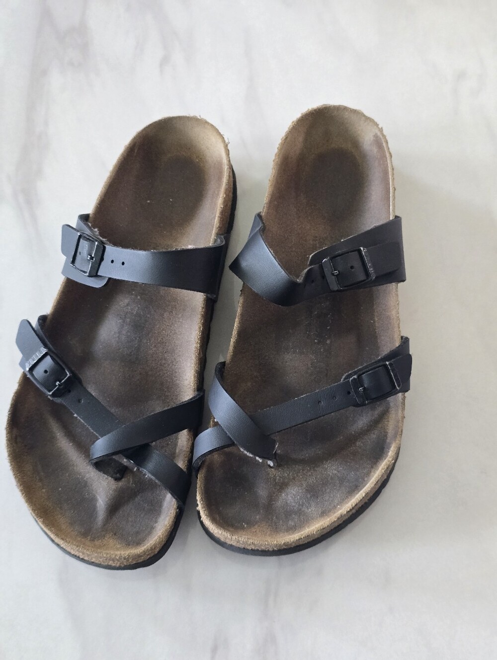 Birkenstock Mayari Black Birko-Flor Loop Cork Footbed Sandals Women EU 40 US 10